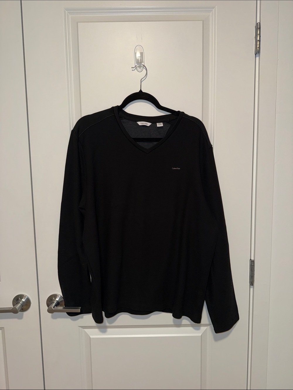 Calvin Klein Black Long Sleeve V-Neck Tee